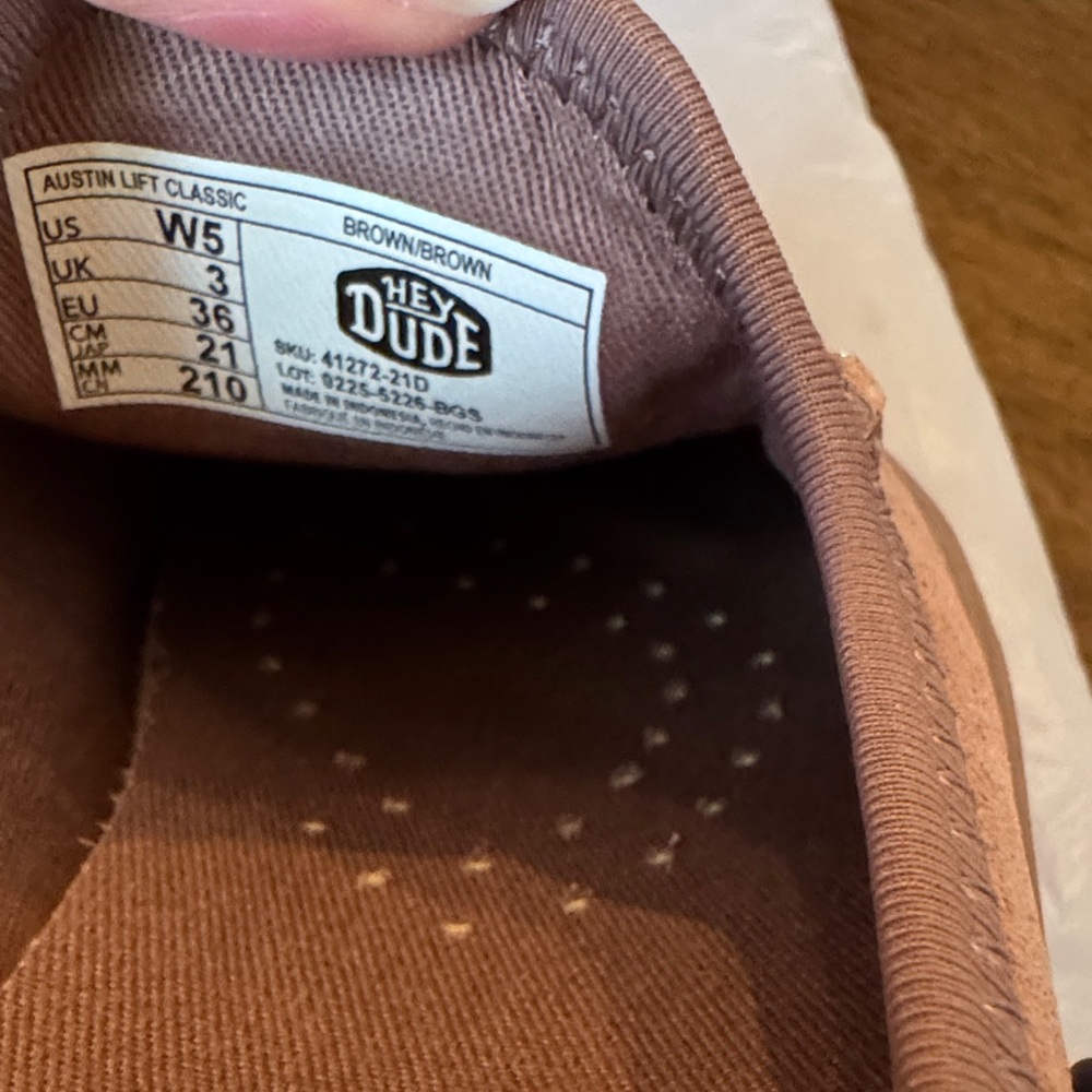 Hey Dude Women’s Suede Slip-On Shoes in Light Brown - Picture 5 of 7